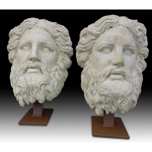 White Large Classic Masks, 1950s, Set of 2 For Sale - Image 8 of 9