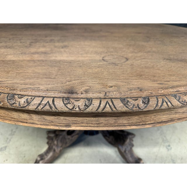 French Bleached Oak Hunting Table, 1860 For Sale - Image 6 of 12