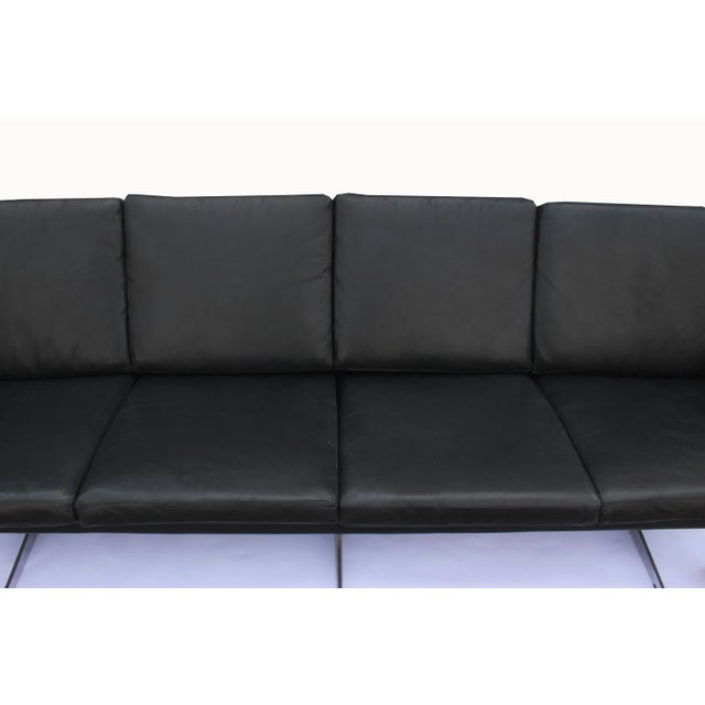 Mid-Century Modern Black Leather 4-S Sofa, 1960s For Sale - Image 3 of 12