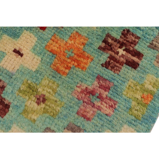 Textile Shabby Chic Balochi Blue/Rust Wool Rug - 3'2''x5'1'' For Sale - Image 7 of 11