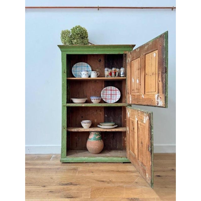 Georgian Green Larder Cupboard For Sale - Image 4 of 8