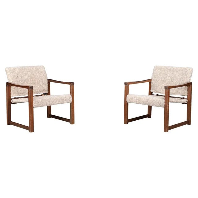 Lounge Chairs in Pine and Teddy Fabric attributed to Karin Mobring, Sweden, 1970s, Set of 2 For Sale - Image 10 of 10