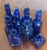 Curated Collection of 6 Victorian Cobalt Blue Apothecary & Poison Bottles For Sale - Image 6 of 8