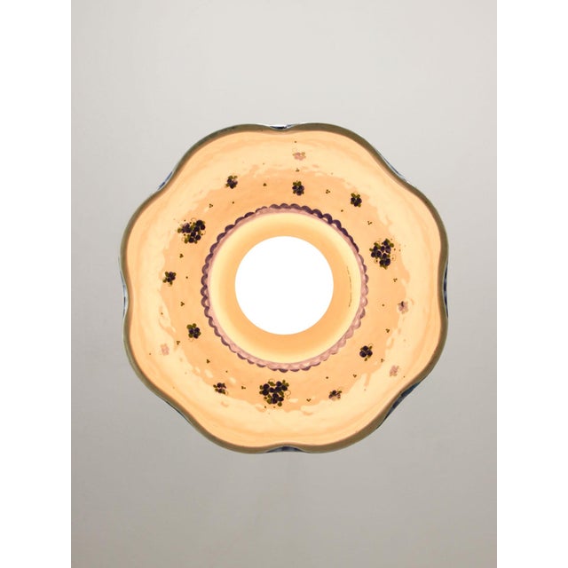 Vintage Hand-Made Ceramic and Brass Pendant Lamp For Sale - Image 10 of 18