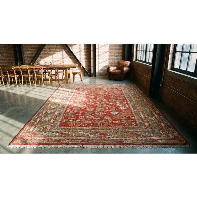 Soft Rustic Red Antique Tribal Allover Design Antique Turkish Ghiordes Oushak Rug For Sale - Image 15 of 15