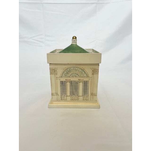 Vintage Architectural House-Form Box – Heavy, Hand-Painted & Full of Character For Sale In Naples, FL - Image 6 of 12