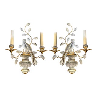 1930's French Bird Sconces Two Lights - a Pair For Sale