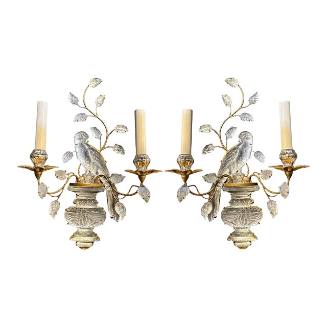 1930's French Bird Sconces Two Lights - a Pair For Sale