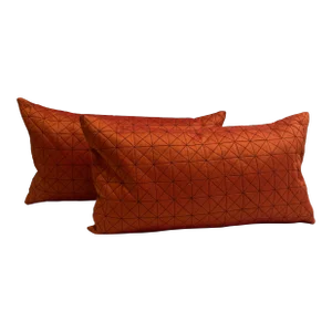 Quilted Geo Motif Modern Lumbar Pillow Cover- Set of 2