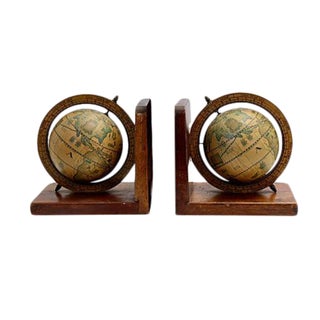Late 20th Century Vintage Globe Bookends, a Pair For Sale