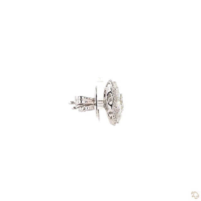 Silver 0.54 Carat Diamond Gold Earrings, Pair For Sale - Image 8 of 9