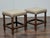 19th Century Pair of English 19th Century Hardwood Bobbin Stools with Linen Upholstery For Sale - Image 5 of 11