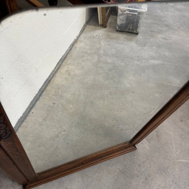 French Art Deco Oak Mirror, 1930s For Sale - Image 14 of 18