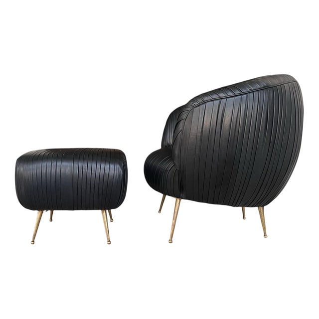 Set of Soufflé Chair and Ottoman by Kelly Wearstler For Sale