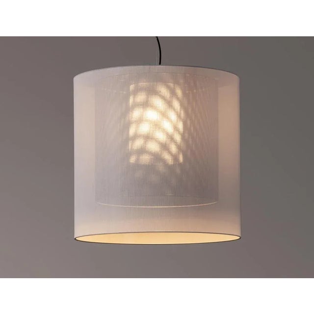 Contemporary LM Pendant Lamp in White and Black Moaré by Antoni Arola For Sale - Image 3 of 10