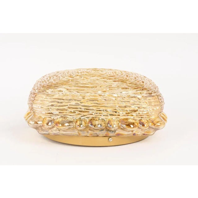 German Amber Glass Sconces in Thumbprint Shape, 1970s For Sale - Image 4 of 11