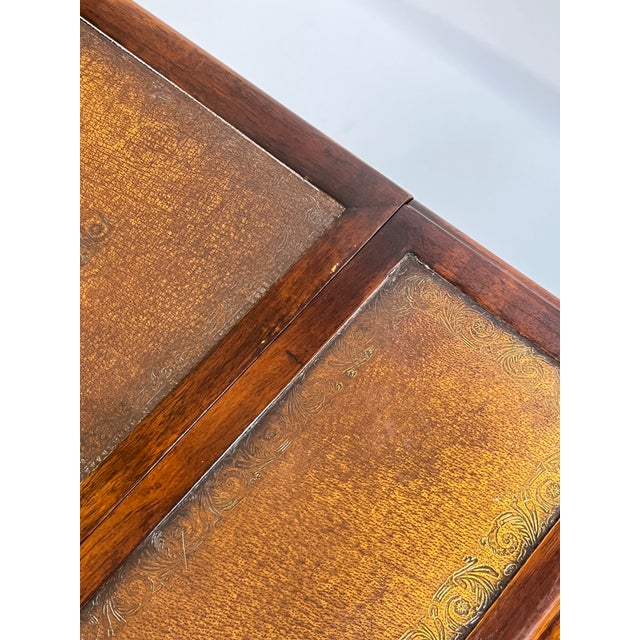 Theodore Alexander Attributed Barley Twist Game Table With Reversible Tooled Leather Top For Sale - Image 17 of 18