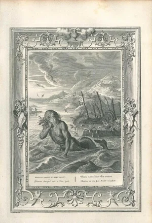 Glaucus, from ''Le Temple des Muses'' - Original Etching by B. Picart - 1742 1742