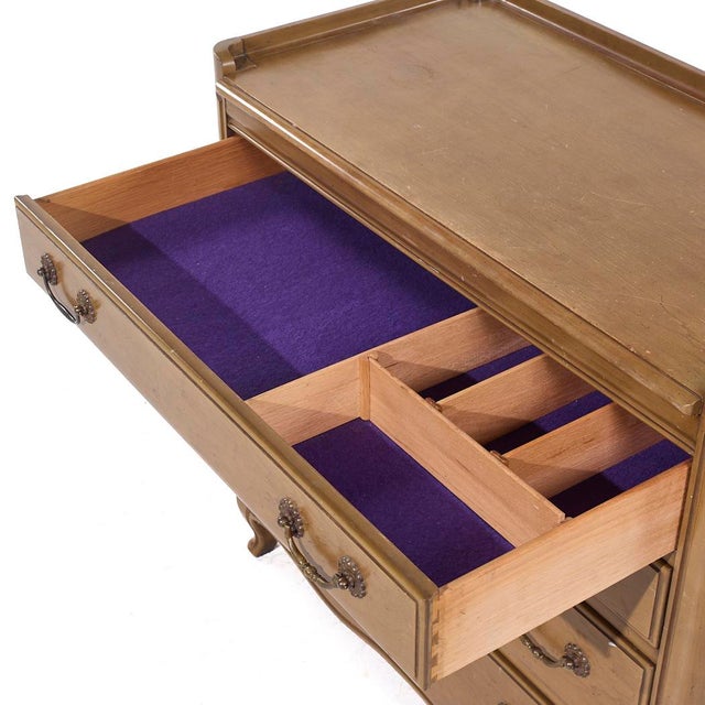 Tomlinson Louis XV French Provincial Walnut and Brass Dresser For Sale In Chicago - Image 6 of 10