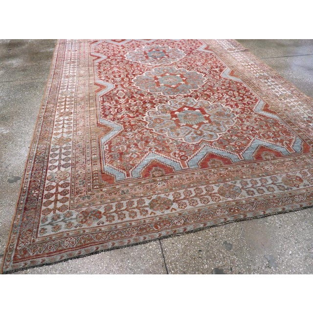 Terra Cotta Galerie Shabab Collection Early 20th Century Persian Shiraz Accent Carpet For Sale - Image 8 of 10