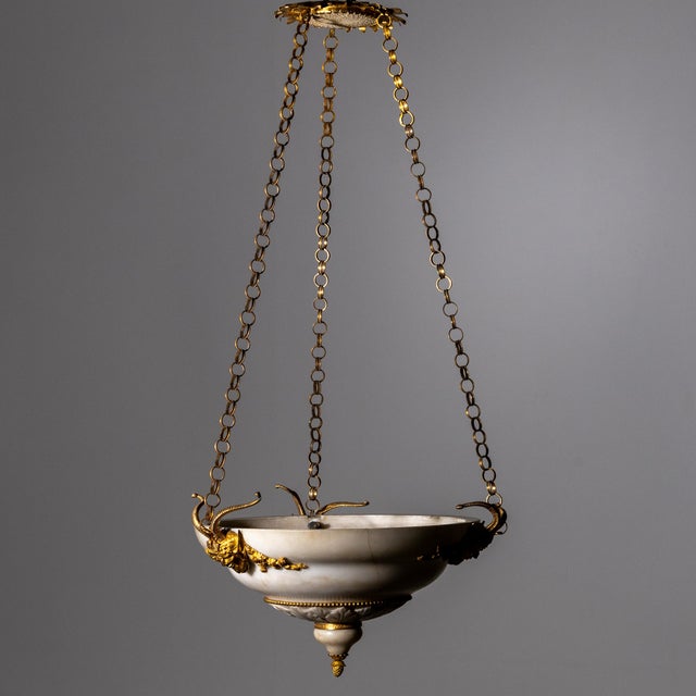 Alabaster Ceiling Light, Vienna, Austria, Early 19th Century For Sale - Image 6 of 12