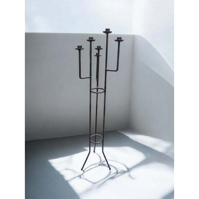 Mid 20th Century Mid Century Danish Modern Free Standing Floor Candelabra Candle Holder For Sale - Image 5 of 10