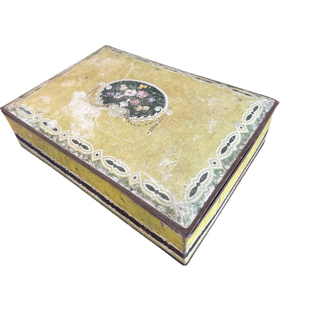 Large Antique National Biscuit Company Uneeda Floral Advertising Tin For Sale In West Palm - Image 6 of 10