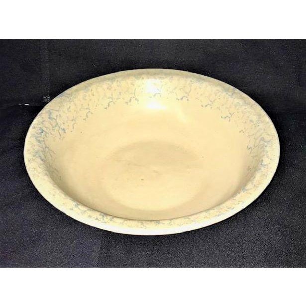 Vintage C.1930s Roseville Pottery Blue Spongeware Wash Basin and