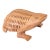 Hand-Carved Mid-20th Century Wooden Frog Sculpture With Incised Detailing For Sale