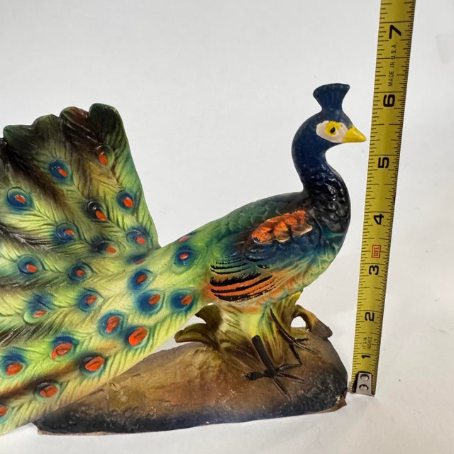 1950s Mid 20th C Artmark Porcelain Peacock Figurine For Sale - Image 5 of 10