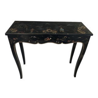 Chinoiserie Style Console Table With Single Drawer For Sale