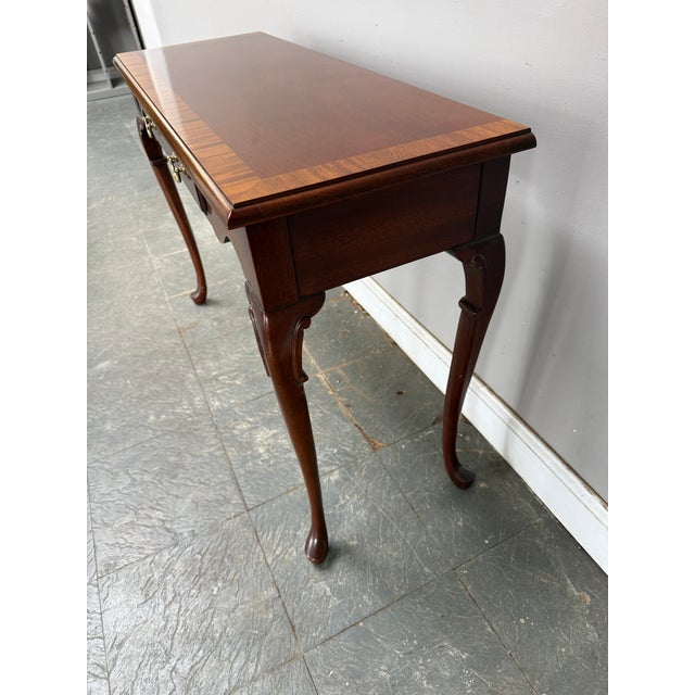 Hickory Chair Furniture Company Vintage Hickory Chair James River Collection Mahogany Queen Anne Style Console Table For Sale - Image 4 of 18