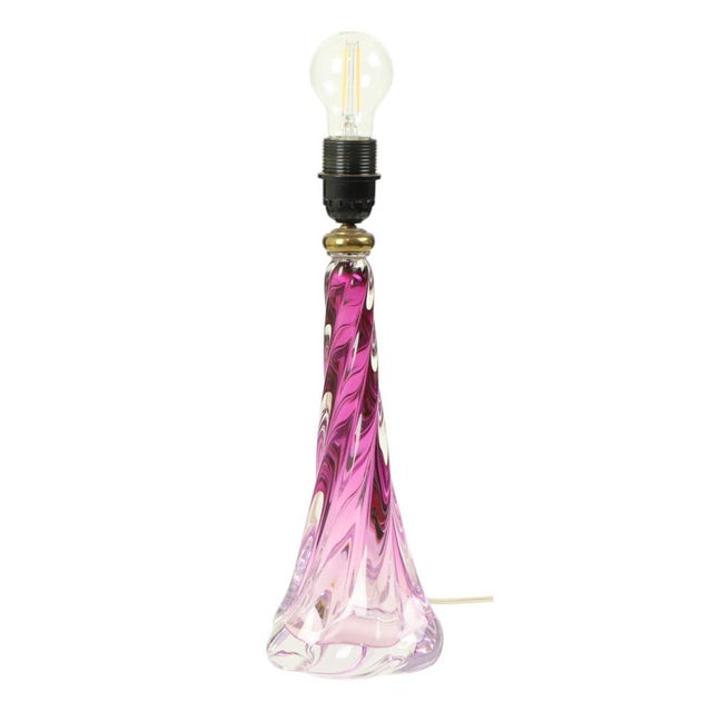 Purple Crystal Table Lamp from Val Saint Lambert, 1960s For Sale - Image 15 of 15