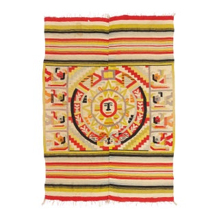 Antique Oaxacan Zapotec Kilim Rug, 04'08 X 06'06 For Sale