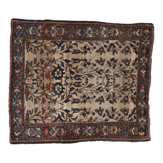 Antique Farahan Sarouk Square Rug Mat - 2' x 2'3" For Sale
