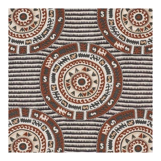 Schumacher Corfu Fabric in Black Neutral For Sale