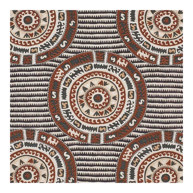 Schumacher Corfu Fabric in Black Neutral For Sale