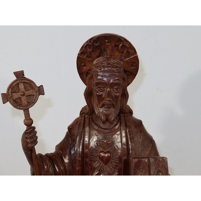 Statue of Christ, 1890s, Chestnut For Sale - Image 5 of 18