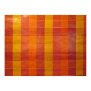 United DeSoto Vintage 1970s Red & Orange Plaid Motif Wallcovering For Sale
