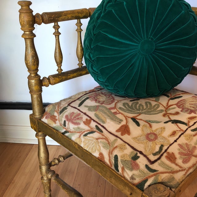 Antique Embroidered Corner Accent Chair Chairish