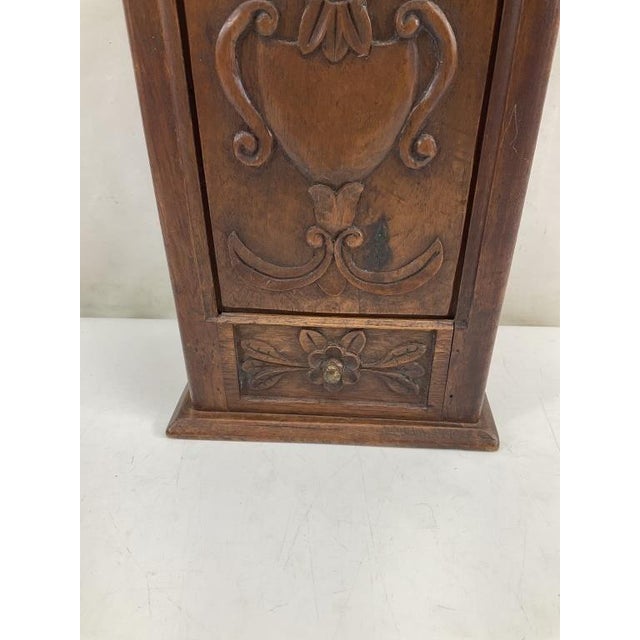 Late 19th Century Antique French Walnut Fariniere | Hand-Carved Flour Box, Provencal Dough Bin For Sale - Image 5 of 7