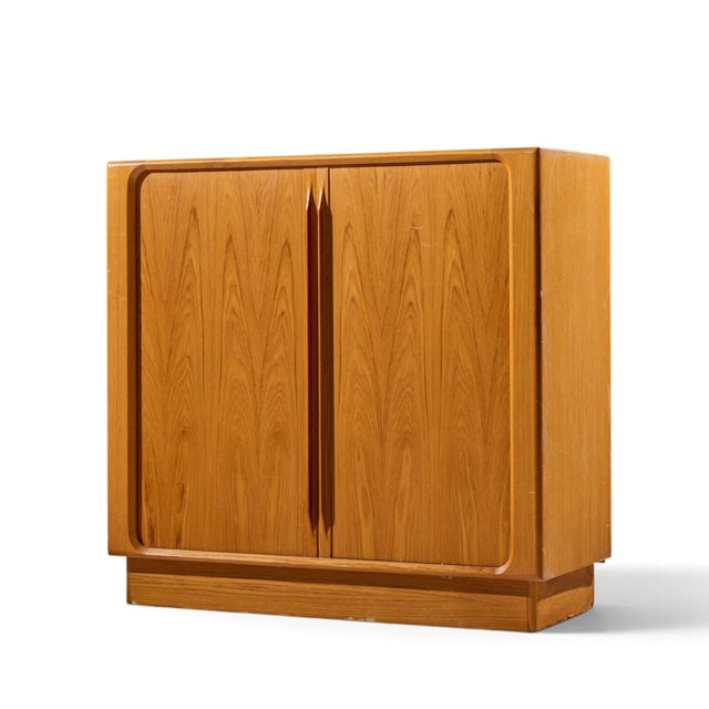 Mid-Century Modern Bernhard Pedersen Mid Century Danish Teak Tambour Door Armoire Dresser For Sale - Image 3 of 8
