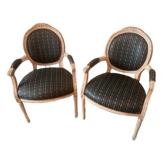 Attributed Ethan Allen French Louis XVI Style Armchairs For Sale