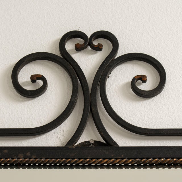 Black Wrought Iron Wall Mirror, Antique, France, Circa 1970 For Sale - Image 8 of 12