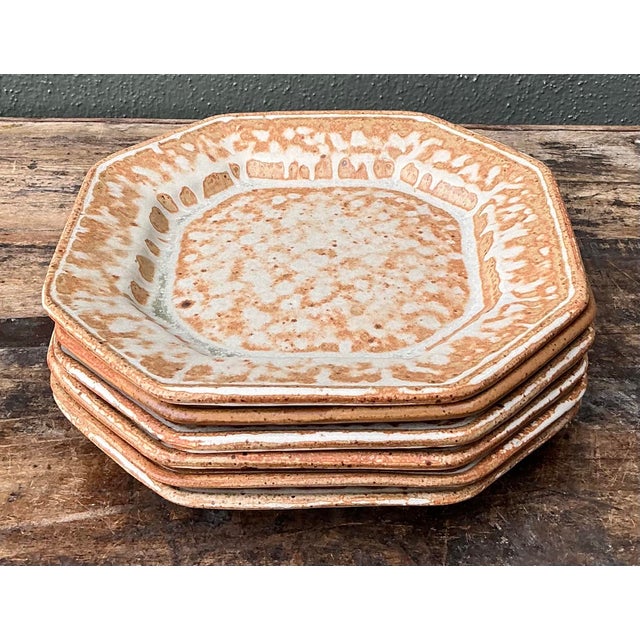 Vintage Original Studio Pottery Salad Plated - Set of 6 For Sale - Image 9 of 12