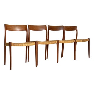 Model 77 Chairs from N. O. Møller, 1950s, Set of 4 For Sale