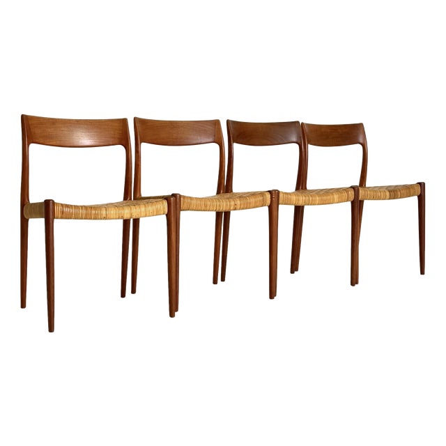 Model 77 Chairs from N. O. Møller, 1950s, Set of 4 For Sale