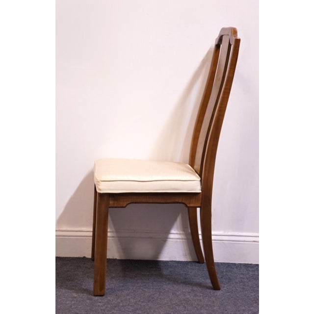 Late 20th Century Thomasville Tokaido Collection Burled Walnut Asian Modern Dining Side Chair 10821-813-814 For Sale - Image 5 of 12