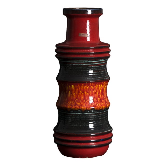 Pagoda Floor Vase from Scheurich Keramik, 1970s For Sale