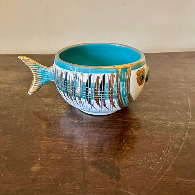 Bitossi Aldo Londi Bitossi Italian Pottery Figural Fish Bowl For Sale - Image 4 of 5